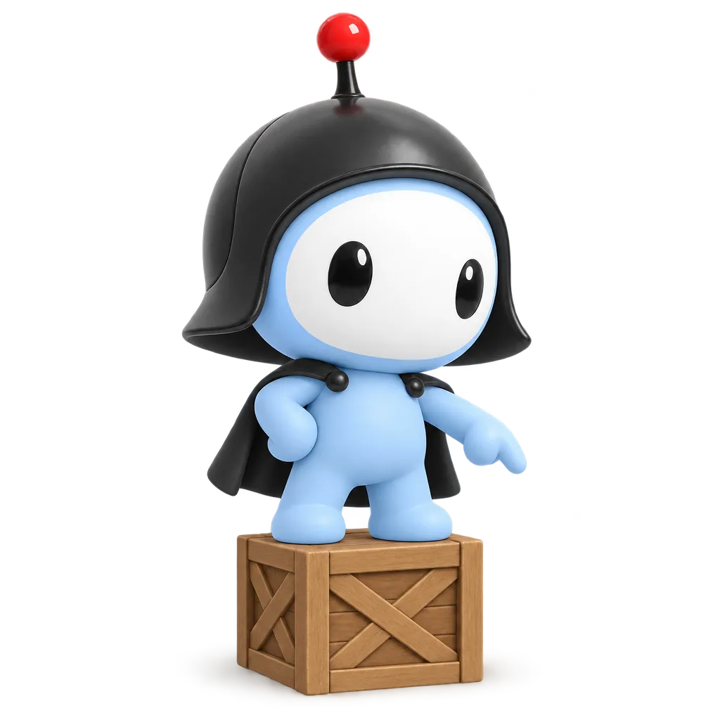 Vader on a crate, pointing at the Send button